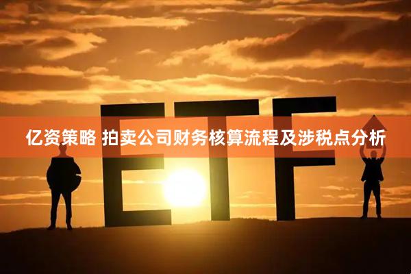 亿资策略 拍卖公司财务核算流程及涉税点分析
